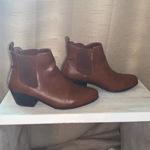 Brown fall booties